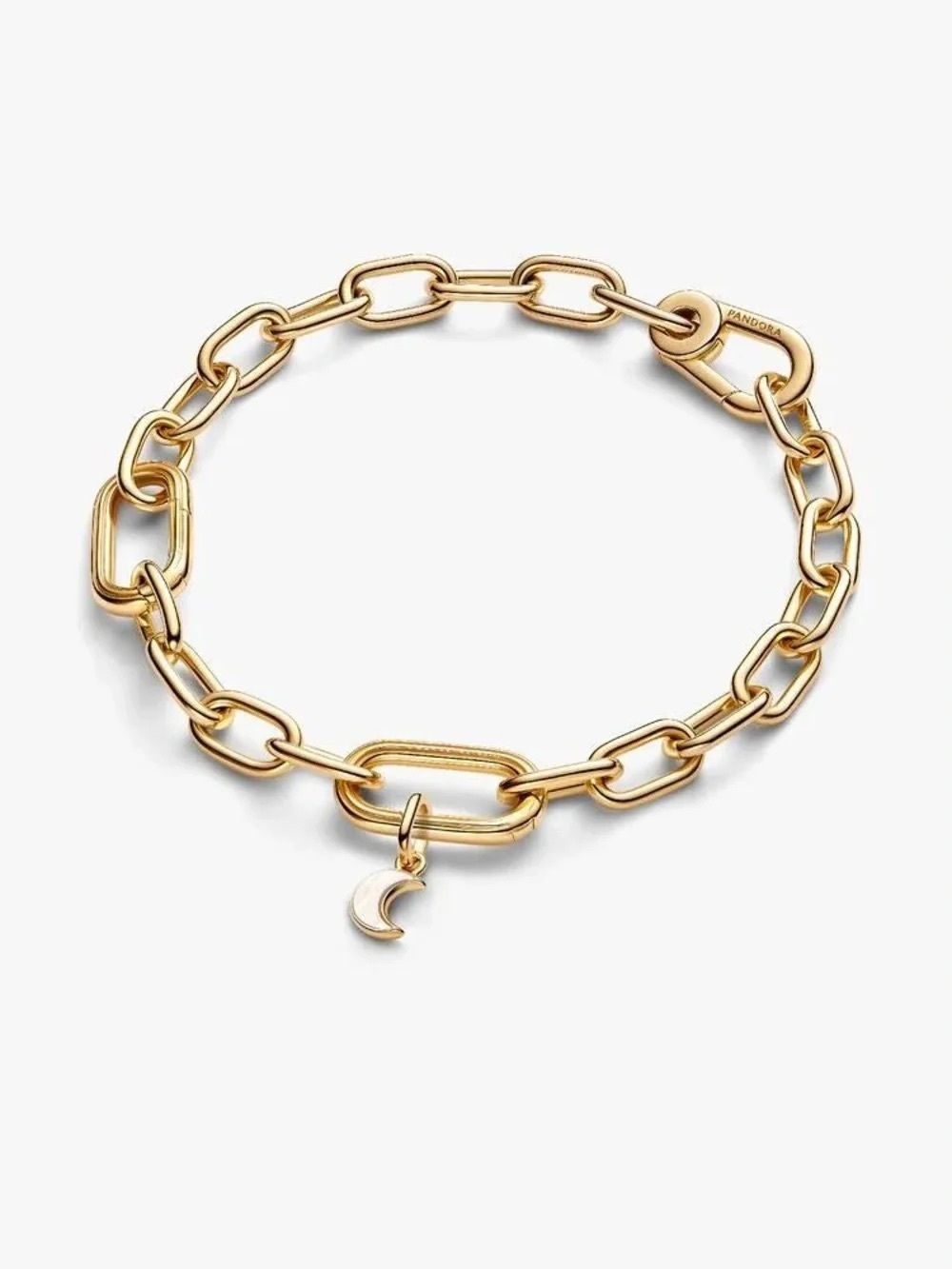 Pandora Gold Chain Bracelet with Crescent Moon Charm